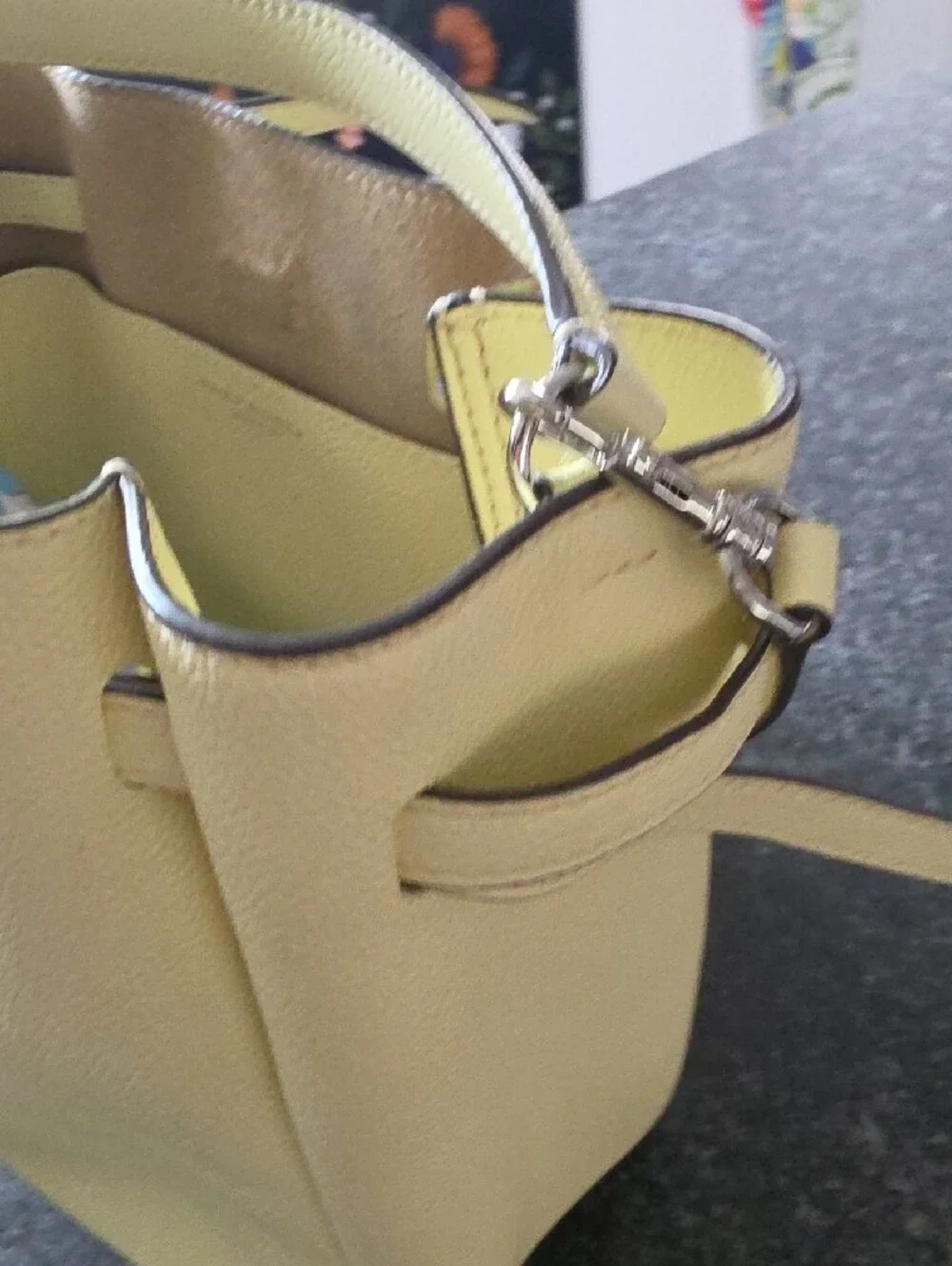 Tory Burch Yellow Pebbled Leather Shoulder/Crossbody Bag